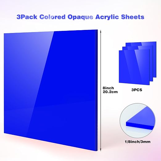 Adrattnay Blue Acrylic Sheets 1/8 Thick, Opaque - Image 2