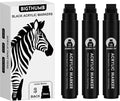 BIGTHUMB 3 Pcs Black Jumbo Permanent Markers: 15mm Wide Tip Thick Acrylic Paint by BIGTHUMB