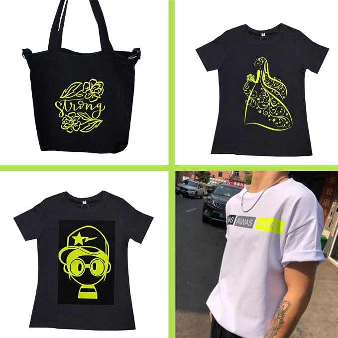 guangyintong Fluorescent Heat Transfer Vinyl Neon Yellow HTV Rolls, HTV Vinyl - Image 4