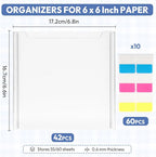 42 Pack 6x6 Scrapbook Paper Storage Organizer w/60 Label Stickers, Photos - Image 3