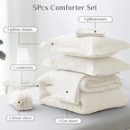 JOLLYVOGUE Twin Comforter Set, Ultra-Soft Bed in a Bag Twin Size 5 Pieces - Image 5