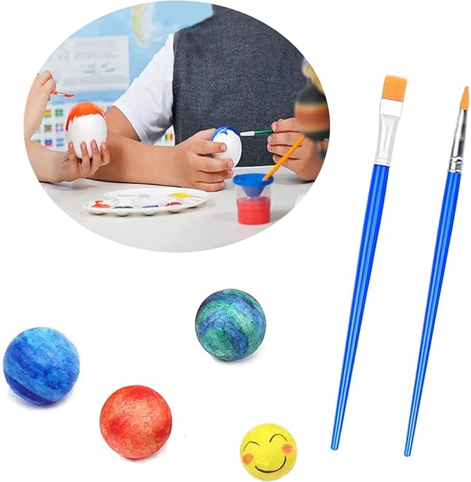 hesmartly 50 Pack Craft Foam Balls, 5 Sizes Foam Balls and 2 Pieces Painting - Image 5