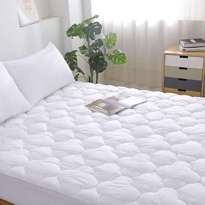 WhatsBedding Waterproof Mattress Pad Full Size Cotton Top Down Alternative - Image 8