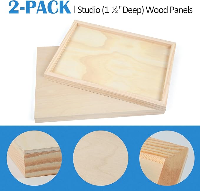 Falling in Art 2 Pack 6x6 Gallery Unfinished Wooden Canvas Panels | Birch Wood - Image 7