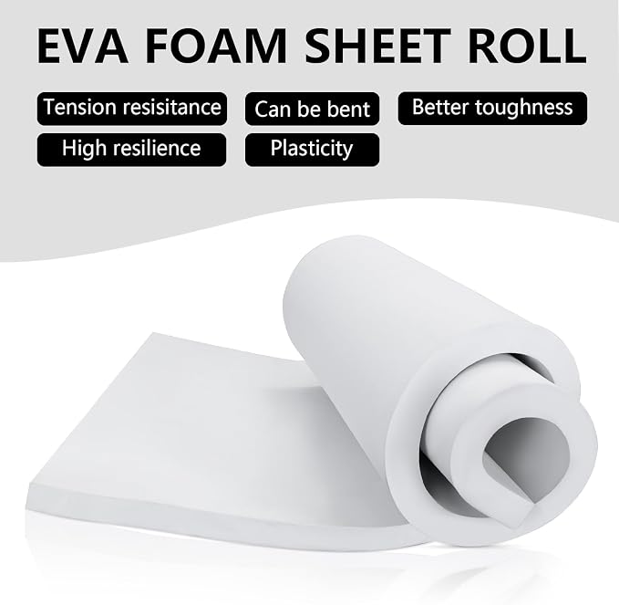 20mm Thick White Eva Foam Cosplay Sheets roll, 13.9" x 39" Premium eva Craft - Image 3