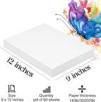 Watercolor Paper 9x12 inches 80 Sheets, Heavyweight Artist Paper 140lb/300GSM - Image 4