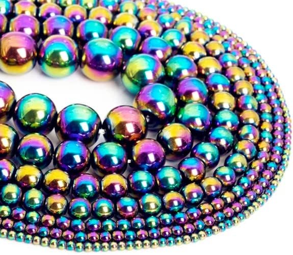 Zenkeeper 108 Pcs Rainbow Hematite Gemstone Beads by Zenkeeper