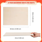 AWIZOM 12 Pack Basswood Sheets for Crafts 12 x 16 x 1/16 Inch-2 mm Thick - Image 2