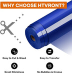 HTVRONT Heat Transfer Vinyl Blue Iron on Vinyl, 12 x 60FT | Blue HTV Vinyl Roll - Image 6