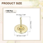 uxcell 150Pcs Upholstery Tacks, 11mmx13mm Flat Head Thumb Tack Decorative - Image 2