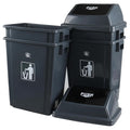 4-Pack Rectangular Waste Container with Swing Lid, 15 Gallon Commercial Trash Can, Gray