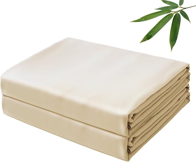 Bamboo Viscose Flat Sheets Only, 400 Thread Count Sateen Weave Full Size Flat by ZaizaiHome