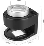 30X Loupe Magnifier with 6 Light, Desktop Portable Metal Magnifier Folding - Image 3