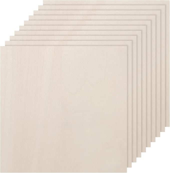 DMiotech 25 Pack 4 x 4 x 1/13 Inches 2mm Thick Wood Sheets Basswood Sheets by DMiotech