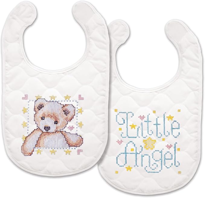 Tobin T21708 Angel Bib Pair Stamped Cross Stitch Kit, 9 by 14-Inch by Tobin