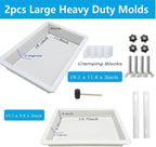 2Pcs Large Epoxy Mold with Clamping System 19.5x11x3 inch 15.8x9x3 inch - Image 2