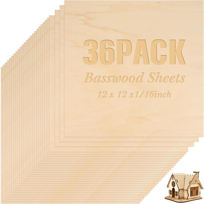 Riakrum Basswood Sheets Plywood Board Unfinished Wood Boards by Riakrum