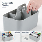 Multiuse Caddy Organizer with Handle, Portable Divided Plastic Tote Bin - Image 6