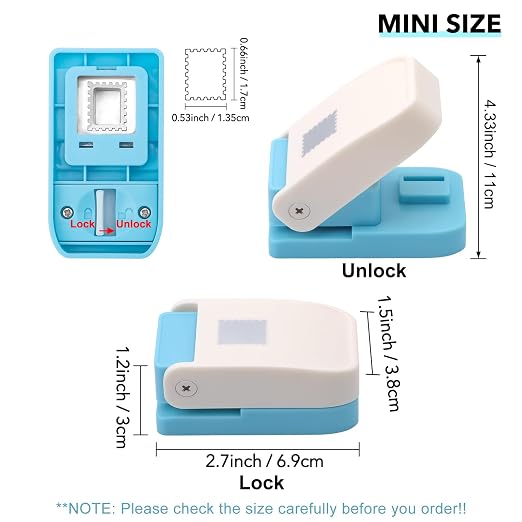 BAOFALI Mini Stamp Punch, 0.6x0.5 Inch Postage Stamps Punch, Portable Lever - Image 2