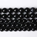 90PCS 4mm Natural Black Striped Agate Beads Gemstone Round Loose Beads by NaturalStoneBeads