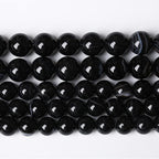90PCS 4mm Natural Black Striped Agate Beads Gemstone Round Loose Beads by NaturalStoneBeads