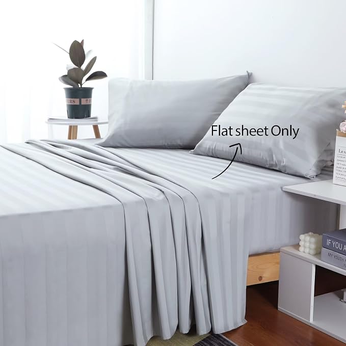 2-Pack Cotton Cal King Flat Sheet Only, 600 Thread Count 100% Egyptian Cotton - Image 2