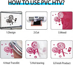 guangyintong Rose Red Heat Transfer Vinyl HTV Rolls, Glossy Surface Rose Red - Image 4
