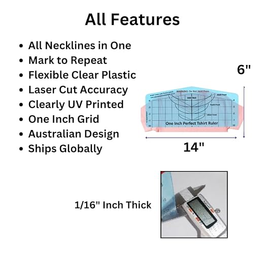 T-Shirt Ruler Guide, Neckline Heat Press Alignment Tool - Image 6
