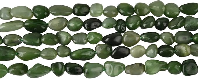 HAAMIIQII Natural Canada Green Jade Pebble Stone 5-8mm Small Irregular Freeform - Image 3