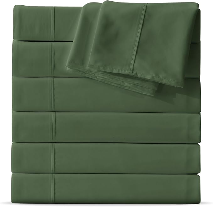 Maple&Stone Queen Flat Sheet 6 Pack, Premium Soft & Breathable, Brushed by MapleStone
