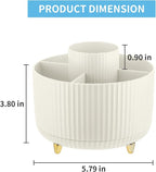 Marbrasse Desk Organizer, 360-Degree Rotating Pen Holder, 5-Compartment Pencil - Image 5
