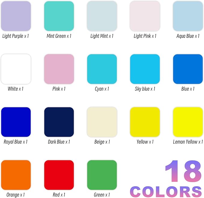 Efuncro- Heat Transfer Vinyl Boho Color Sheets 12" x 10" 18 Pack PU Iron-On - Image 3