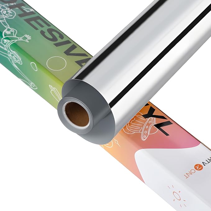 HTVRONT Silver Permanent Vinyl, Chrom Metallic Vinyl Roll | Mirror Silver by HTVRONT