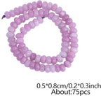 Songxi 5x8mm Natural Light Purple Stone Rondelle Beads, Gemstone - Image 2