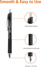 Amazon Basics Retractable Gel Pens, Fine Point 0.7mm, Smooth Writing, No Smudge - Image 4