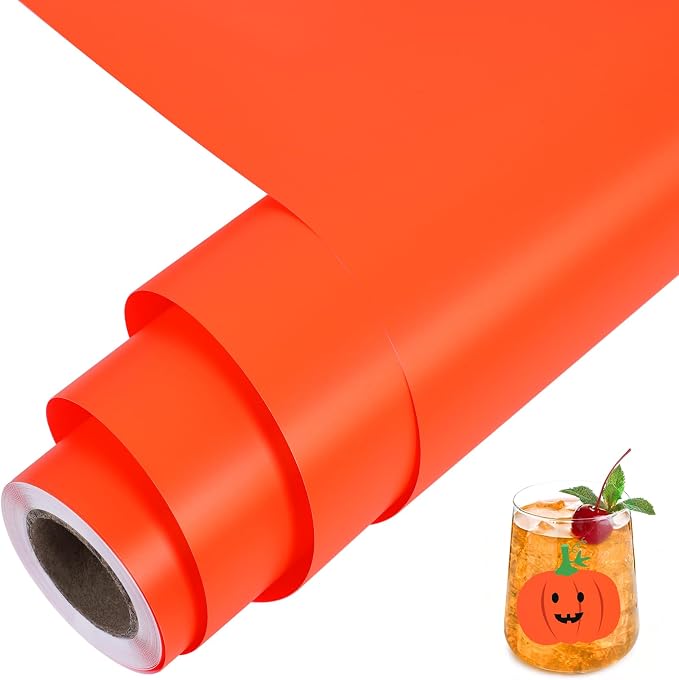 TORC Neon Orange Permanent Vinyl 12" x 14 FT Matte Orange Adhesive Vinyl Roll by TORC