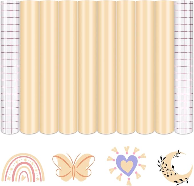 Tintnut Boho Permanent Vinyl 8 Sheets 12''x10'' Light Orange Adhesive Vinyl | by Tintnut