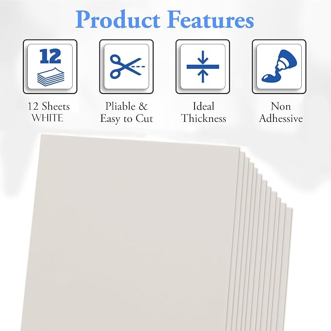 White Eva Foam Sheets, 2mm Thick, 6 x 9 Inch, Handicraft Foam Paper - Image 2