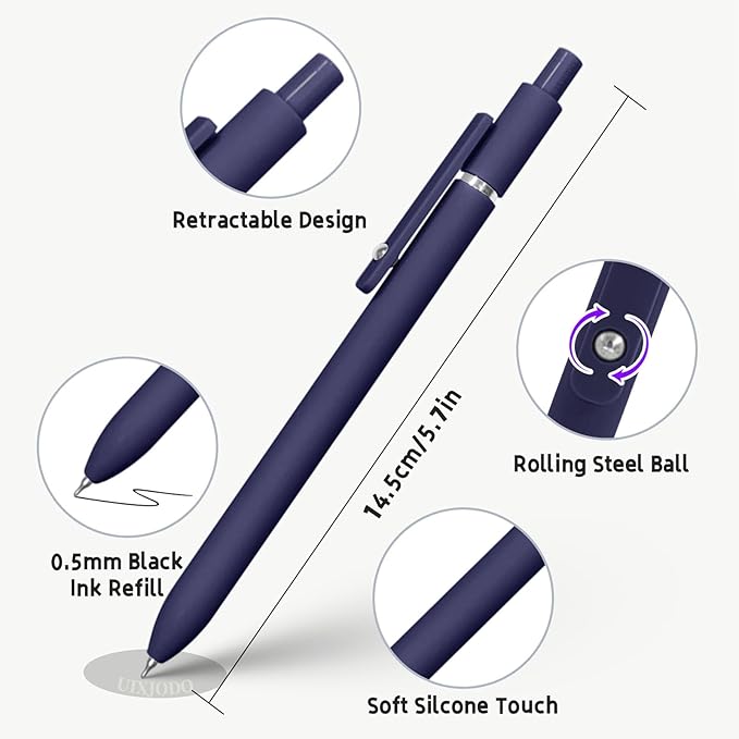 UIXJODO Gel Pens, High-End Series Metal Clip Retractable Pens - Image 3