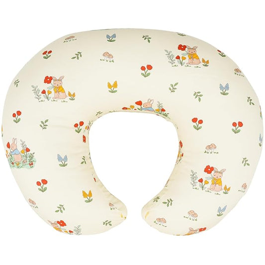 Nursing Pillow, Breastfeeding Pillows with Standard Size Removable Cover, Breast Feeding Pillow with Breathable Filling, Ergonomic Nursing Essentials for Bottle and Breastfeeding- Bunny