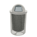 COATEDOUTDOORFURNITURE RDT-P-TXTGRY Heavy Duty Round Trash Receptacle with Dome Top, Liner Included, 32 Gallon, Textured Grey, Made in America