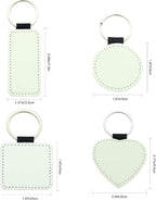 12 Pcs Sublimation Blank Keychains, PU Leather White Keychains Ornament Pendants - Image 2