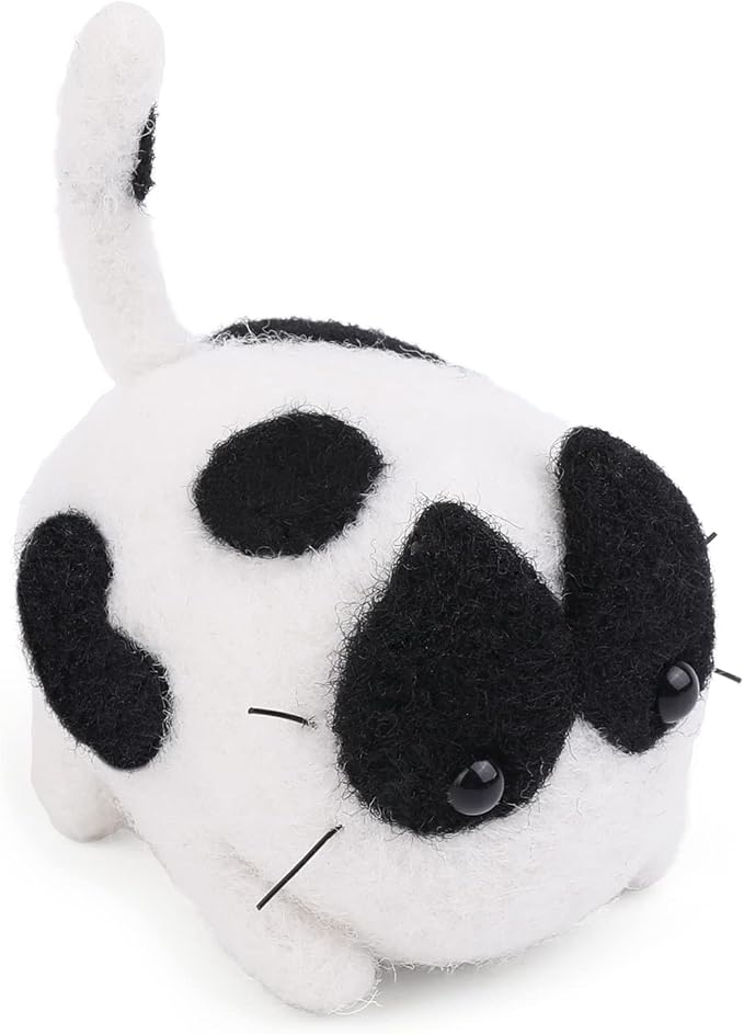 QMNNMA Needle Felting Kits for Beginners, Cow Cat Wool Felting Kit | Needle by Qmnnma