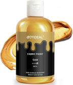 GOTIDEAL Gold Fabric Paint for Clothes Permanent, T-Shirts Textile Paint 8.45 oz by GOTIDEAL