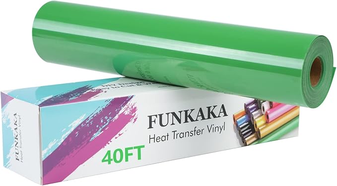 FUNKAKA Fruit Green Heat Transfer Vinyl Rolls, Adhesive Glossy HTV Vinyl by FUNKAKA