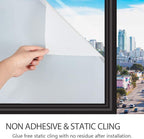 HIDBEA Frosted Window Privacy Film Non-Adhesive, Reusable Window Glass Films - Image 6