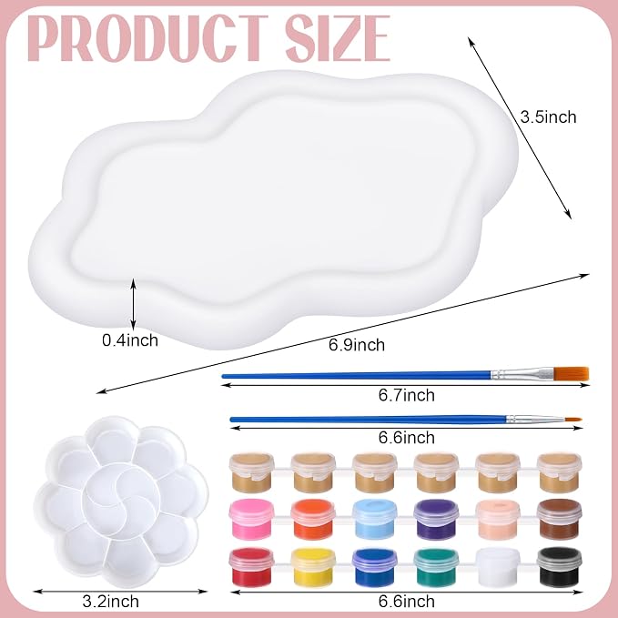 MotiMind 4 Set Ceramics to Paint Cloud Jewelry Tray Ready to Paint Your Own - Image 2