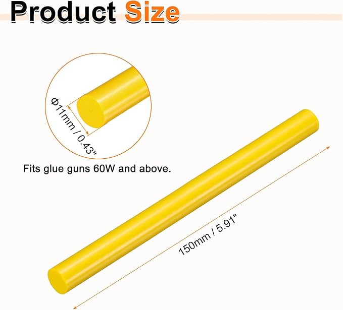 HARFINGTON 10pcs Hot Glue Sticks 0.43" Dia x 5.91" Long EVA Mini Hot Melt - Image 2
