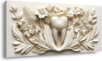 ZESTRILIA Dental Tooth Floral Relief Wall Art, Medical Nature Abstract Canvas by Unknown