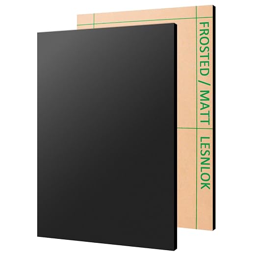 Matte Black Cast Acrylic Sheets 8 x 12 x 1/8 inch Thick 6mm Frosted Black by Lesnlok